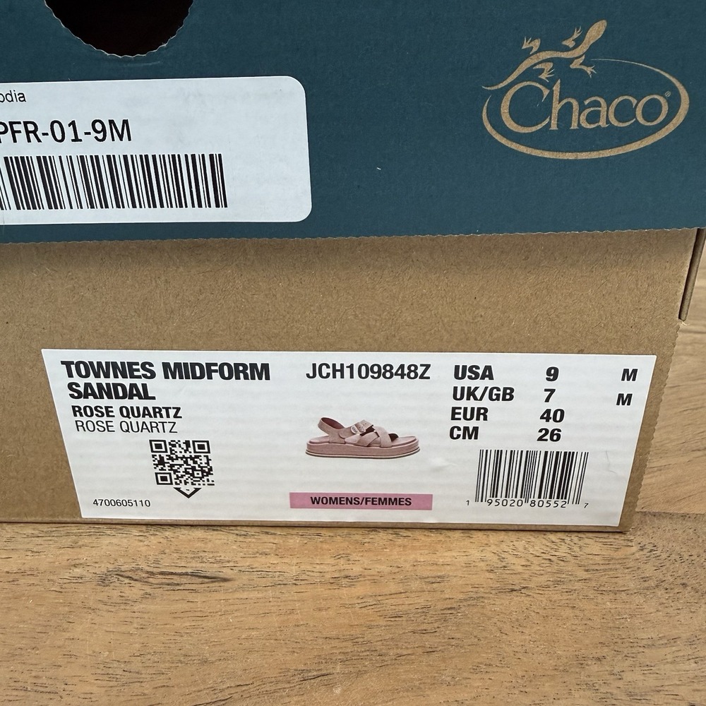 New Womens Chaco Townes Midform Rose Quartz Strappy Outdoor Hiking Sandals Sz 9M - Picture 8 of 8